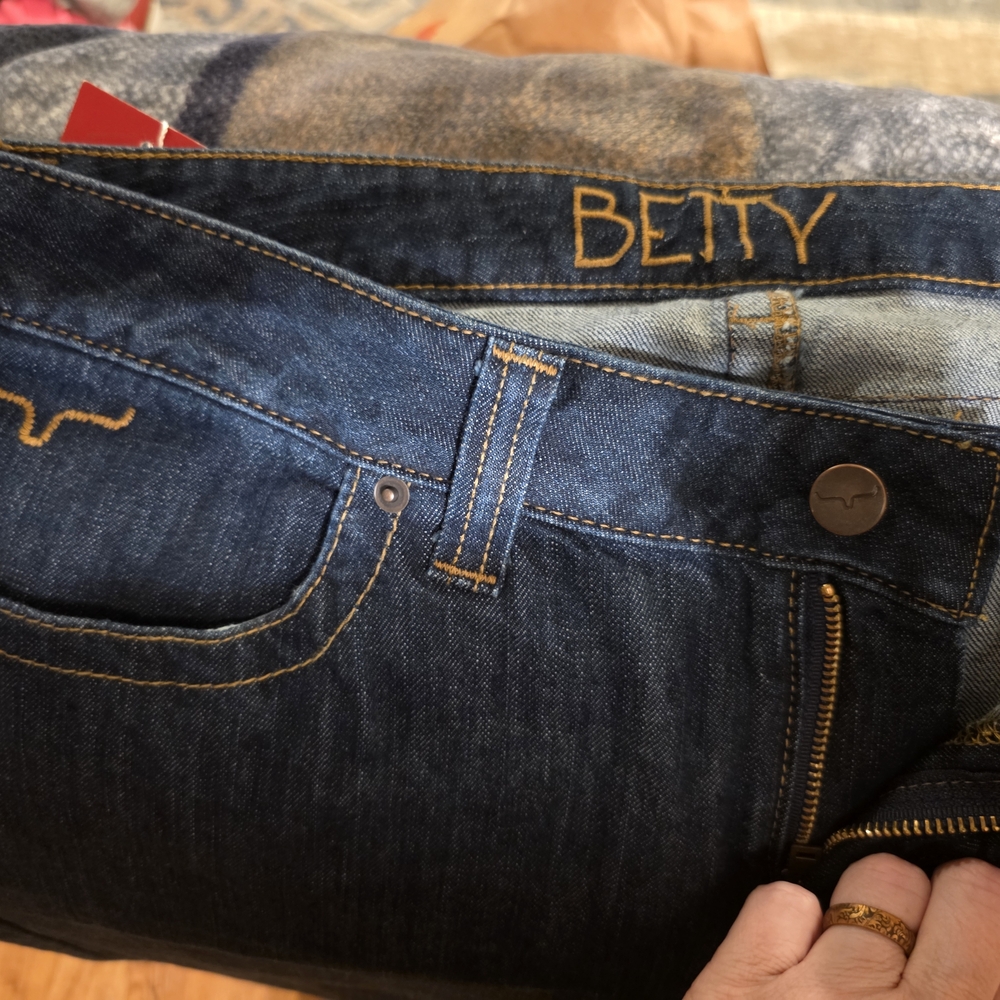 Kimes Ranch Dark Blue Straight Leg Jeans - Picture 3 of 6